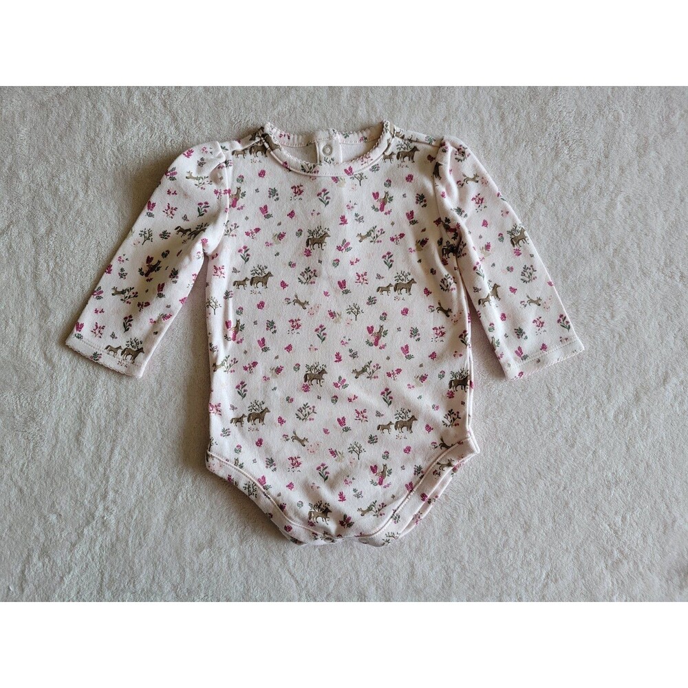 Pink  Long Sleeve Bodysuit Baby Girls Wear Fashion